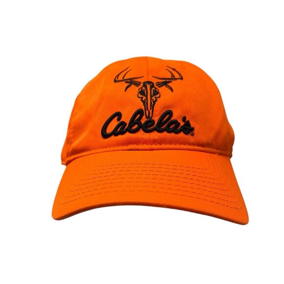 Cabela's Other - Cabela's Legendary Hunting Safety Blaze Orange Strapback Hat Cap Deer Skull